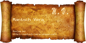 Mantsch Vera névjegykártya